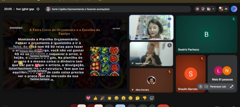 Projeto Paranauê realiza aulas online sobre elaboração de projetos culturais nesta semana