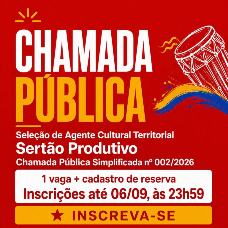 Paranauê.LAB abre nova seleção para Agente Cultural Territorial do Sertão Produtivo