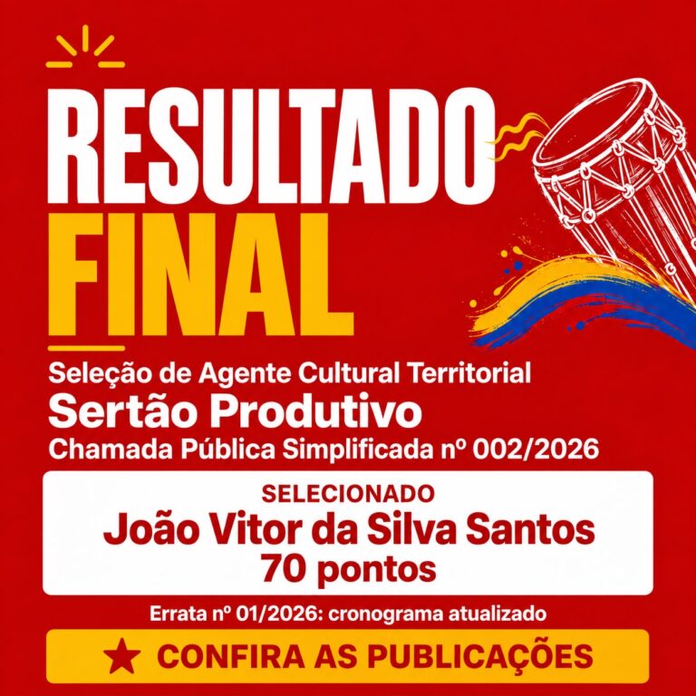 Paranauê.LAB publica errata e resultado final da seleção para o Sertão Produtivo